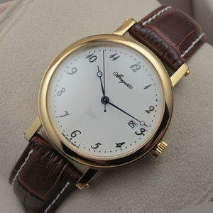 Breguet Breguet Men's Watch 18K Gold Automatic Mechanical Transparent Leather Strap Men's Watch Digital Scale Swiss Movement