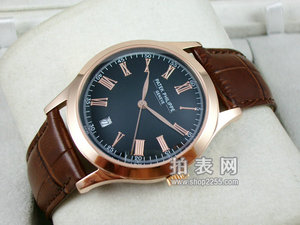 Patek Philippe 18K Rose Gold Zong Color Leather Strap Fully Automatic Mechanical Transparent Business Men's Watch