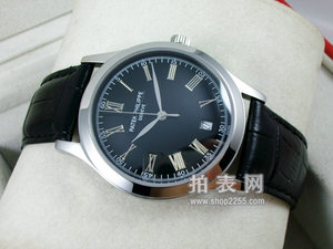Classic Patek Philippe Men's Watch Black Leather Strap Fully Automatic Mechanical Through Bottom Business Men's Watch