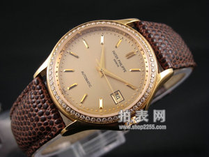 Patek Philippe Automatic Mechanical Watch Men's Watch Ring Diamond Bezel Rose Gold Face Rose Gold Pin
