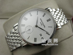 Patek Philippe Cone Case Men's Automatic Mechanical Watch Calendar Watch (White Face) PATEK PHILIPPE