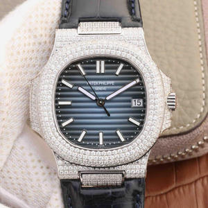 Top replica Patek Philippe 2018 Nautilus 5719 white gold watch Gypsophila men's mechanical watch