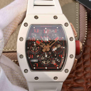 KV Richard Mille RM-011 White Ceramic Limited Edition Chronograph Function Men's Mechanical Watch High-end Quality.