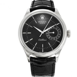 MKS Rolex Cellini Series 50519 Black Surface White Steel Men's Mechanical Watch