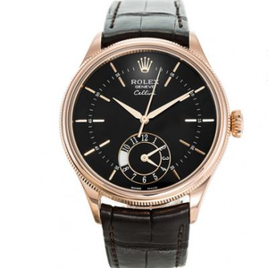 Rolex Cellini 50525 black plate mechanical men's watch. .