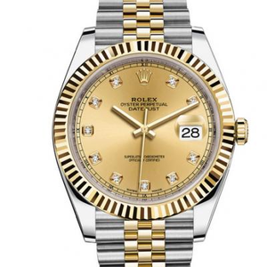 DJ Rolex 126333 Date Just Watch Room Gold Five-Bead Belt 41MM Classic Oyster Perpetual Datejust Super CopyN Factory Rolex Datejust 41MM New Edition Folding Buckle Black Noodle Ding Men's Mechanical Watch (Gold Type)