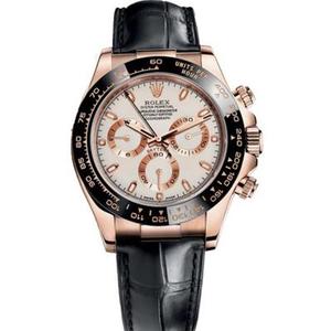 Rolex Daytona series 116515LN white face rose gold replica by jf factory
