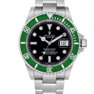 Re-engraved Rolex Submariner series 116610LV emerald green version of green water ghost green ghost emerald green version v7 top alligator leather strap free one steel strap