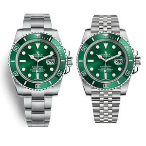 V9 Rolex Green Water Ghost Submariner 116610LV Super Replica Green Ghost Men’s Mechanical Watch 3135 Movement and 904L Steel Additional Five Beads Strap