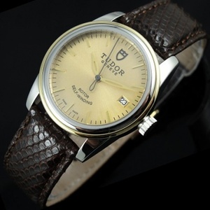 Tudor TUDOR Junyu Series Automatic Mechanical Calendar Leather Belt Gold Face Men's Watch Men's Watch Swiss Original Movement