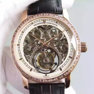 Vacheron Constantin (hollow tourbillon) style: manual winding mechanical real tourbillon mechanical men's watch