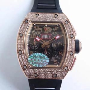 Kv Taiwan factory latest masterpiece RM011 Philip Massa limited rose gold diamond edition automatic chronograph movement