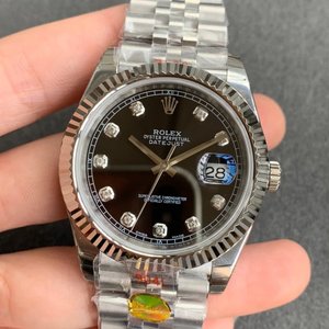 N factory new replica Rolex Datejust 904 steel version men's mechanical watch (black plate) with five beads