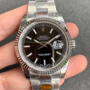 N factory replica Rolex Datejust 904 steel version men's automatic mechanical watch (black face) with three beads