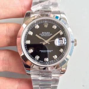 Rolex Datejust 41MM New Edition Folding Buckle Black Face Diamond Men's Mechanical Watch