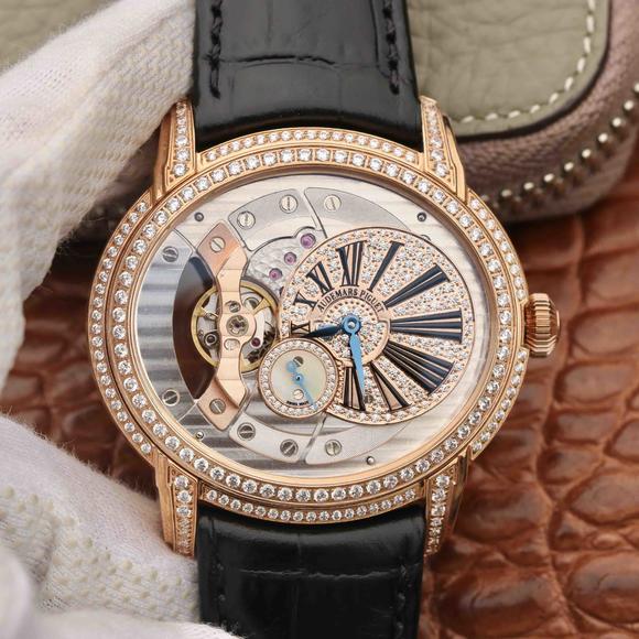V9 Factory Audemars Piguet Millenium Series 15350 Men's Rose Gold Diamond Edition Mechanical Watch - Click Image to Close