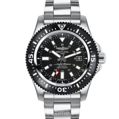 TF Breitling Super Ocean Series Y17393101B1A1 Special Edition Steel Band Black Plate Mechanical Men's Watch. - Click Image to Close