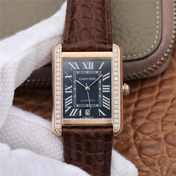 Cartier tank series W5200027 watch watch size 31x41mm men's belt mechanical watch. - Click Image to Close