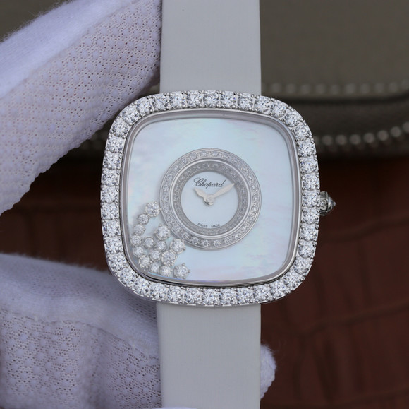 KG Chopard (Chopard) HAPPY DIAMONDS series 204368-1001 ladies square watch - Click Image to Close