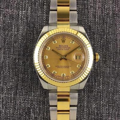 Taiwan Evergreen produced labor-soil Datejust, bezel, crown, steel band (middle gold part) are covered with 18K gold, automatic mechanical movement - Click Image to Close