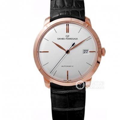 FK Girard Perregaux 1966 Series 49525 Men's Mechanical Watch Rose Gold White Plate - Click Image to Close