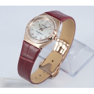 Omega Constellation Double Eagle Series Diamond 18K Rose Gold Ladies Quartz Watch Swiss Movement - Click Image to Close