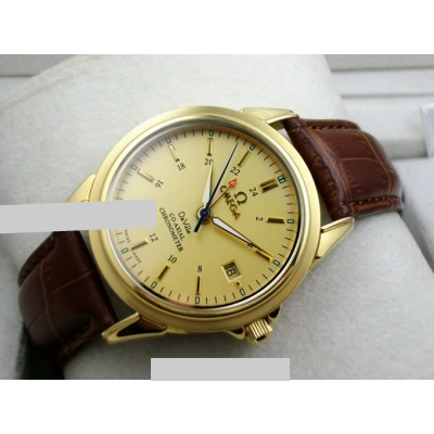 Swiss OMEGA OMEGA Diefei mechanical belt men's watch 18K rose gold four-hand men's mechanical watch - Click Image to Close