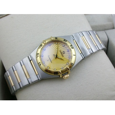Swiss watch Omega OMEGA Constellation series Swiss original quartz movement two-hand female watch - Click Image to Close