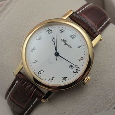 Breguet Breguet Men's Watch 18K Gold Automatic Mechanical Transparent Leather Strap Men's Watch Digital Scale Swiss Movement - Click Image to Close