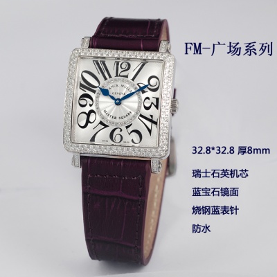 Swiss watch Franck Muller ladies watch diamond-studded genuine leather strap ladies watch - Click Image to Close