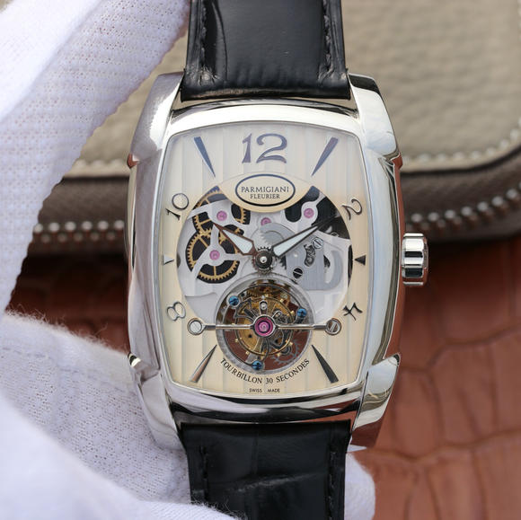 LH Parmigiani Fleurier KALPA series real flywheel, belt watch, manual top real flywheel movement, men's watch - Click Image to Close