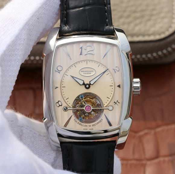 LH Parmigiani Fleurier KALPA series real flywheel, belt watch, manual top real flywheel movement, men's watch - Click Image to Close