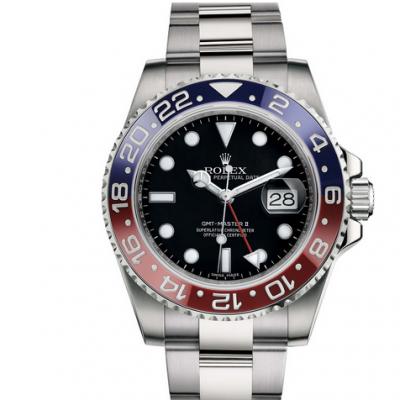 EW Factory Rolex 116719-BLRO Greenwich Red Blue Circle Black Face Three Strap Men's Mechanical Watch - Click Image to Close