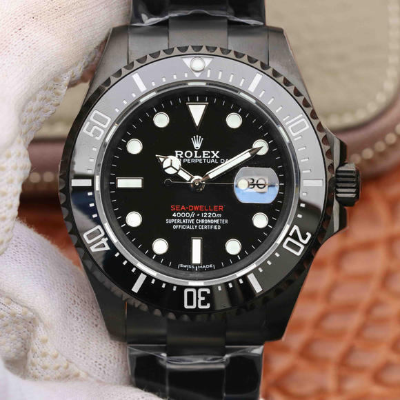 Rolex SEA-DWELLER Ghost King 〖Black Gold Steel〗 43MM single red, gradually blue, the essence of ten years of green copy, parallel purchasing version of Ghost King - Click Image to Close