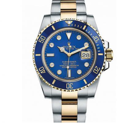 Rolex gold gold surface water ghost v7 diamond version 116613LB-97203 gold blue surface water ghost - Click Image to Close