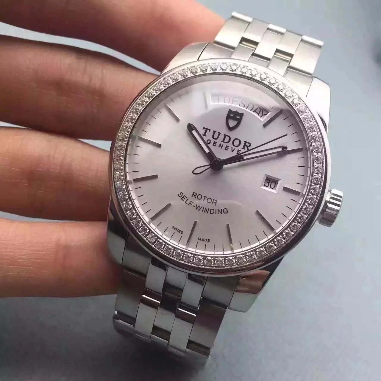 Boutique-Tudor Tudor? Jun Jue series men's mechanical watch white face diamond - Click Image to Close