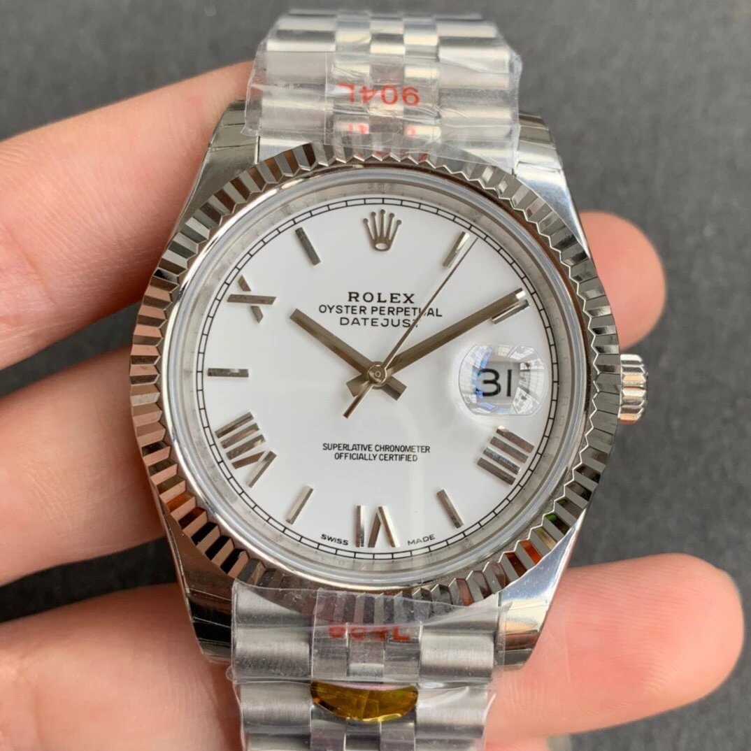 N factory new replica Rolex Datejust 904 steel version men's mechanical watch (white plate) with five beads - Click Image to Close