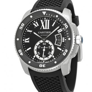 Orologio meccanico da uomo della serie Cartier Caliber Series W7100056 Diving Watch Silicone Band Mechanical per uomo
