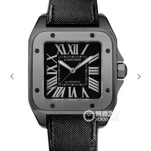 RB Cartier Santos Black Knight L'orologio Santos top replica più forte sul mercato cinturino in nylon