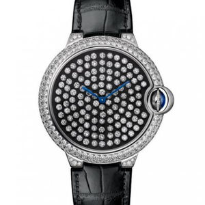 Cartier Blue Balloon "Dancing" High Jewelry Watch Quartz Black Face 36mm Uomini e donne possono indossare gypsophila Stelle e Diamanti