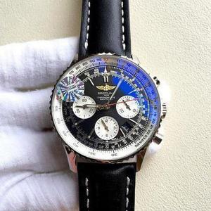 [Nuova interpretazione di GF] Breitling cronografo meccanico 44mm orologio in acciaio nero L'unica versione open-molded nel mercato orologio uomo