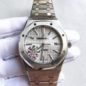 [Tiro reale] JF boutique Audemars Piguet Royal Oak serie All-acciaio cintura bianco faccia maschile 15400 serie, 41mm, donna 15450 serie