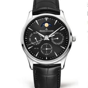 v9 Ristampa Jaeger-LeCoultre Ultra-sottile Calendario Perpetuo Calendario Master Serie Q1308470 Black Plate Mechanical's Watch