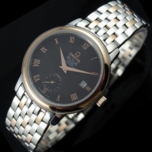 Omega OMEGA Coaxial De ville Series 18K Gold Black Face Independent Small Second Automatic Mechanical Men's Watch Swiss Movement