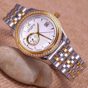 Alta imitazione Swiss Patek Philippe orologio da uomo 18K diamante oro automatico meccanico meccanico orologio meccanico svizzero orologio movimento originale svizzero