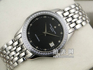 Patek Philippe Collection Serie Diamond Black-faced Automatic Mechanical Through-Bottom All-steel Waterproof Men's Watch