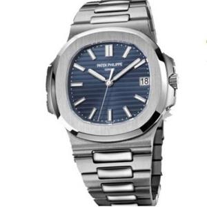 La fabbrica PF Patek Philippe Nautilus serie 5711_1P orologio meccanico meccanico blu-faced, il re di orologi replica di alta gamma e orologi in acciaio