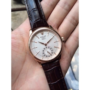 Swiss movement high imitation Rolex automatic mechanical watch Swiss original ETA2836 movement 18K rose gold white face