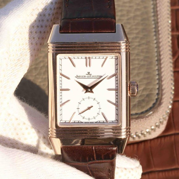 Alta imitazione Jaeger LeCoultre Reverso orologio rosa oro a due mani orologio meccanico semi-neutro - Clicca l'immagine per chiudere