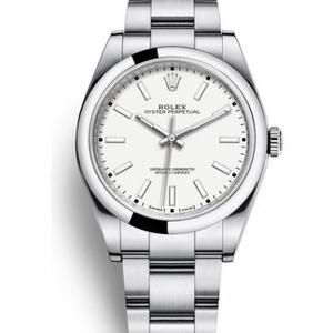 ARロレックス 114300 オイスター パーペチュアルシリーズ ホワイトフェイス メカニカル メンズ腕時計